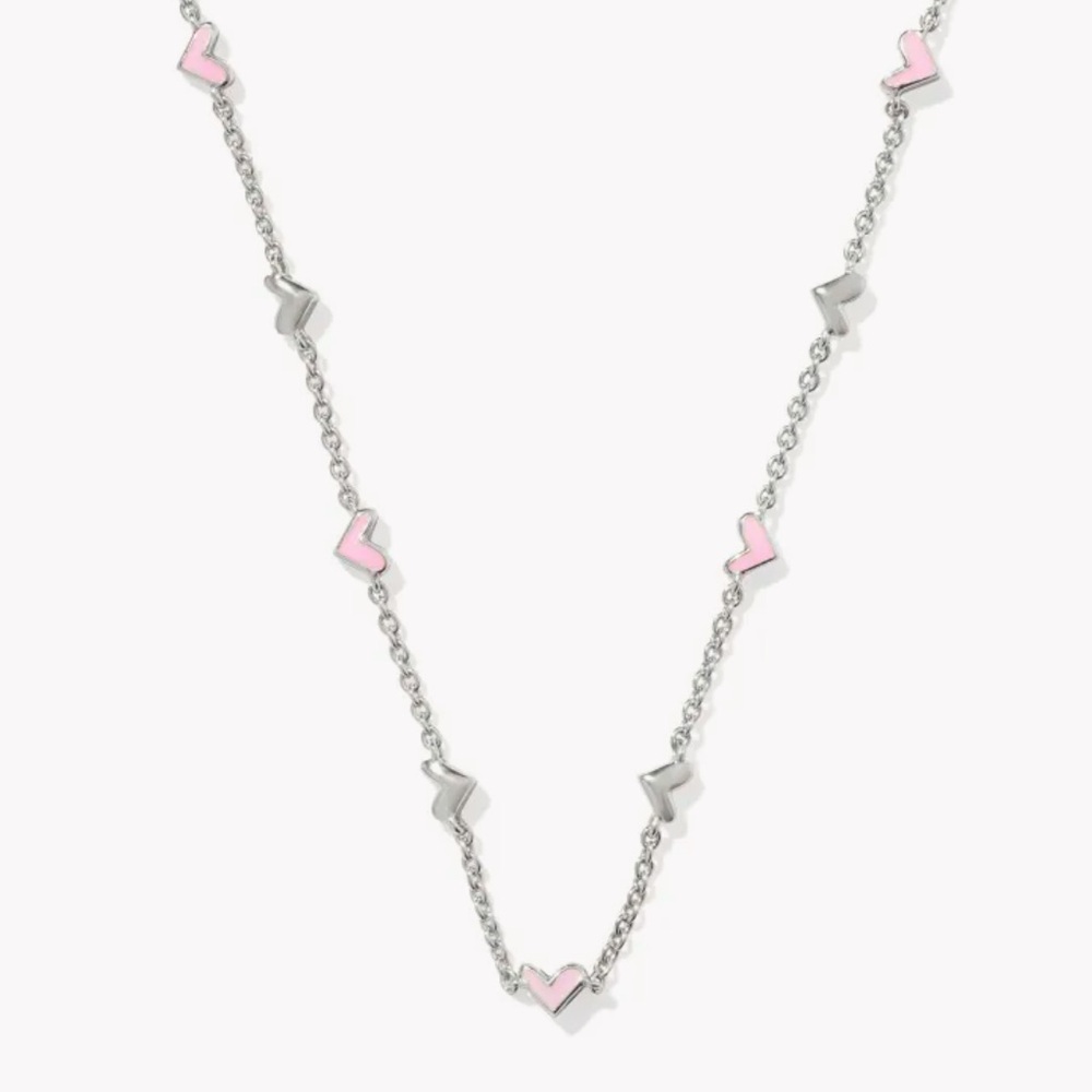 kendra scott haven gold and pink heart strand necklace